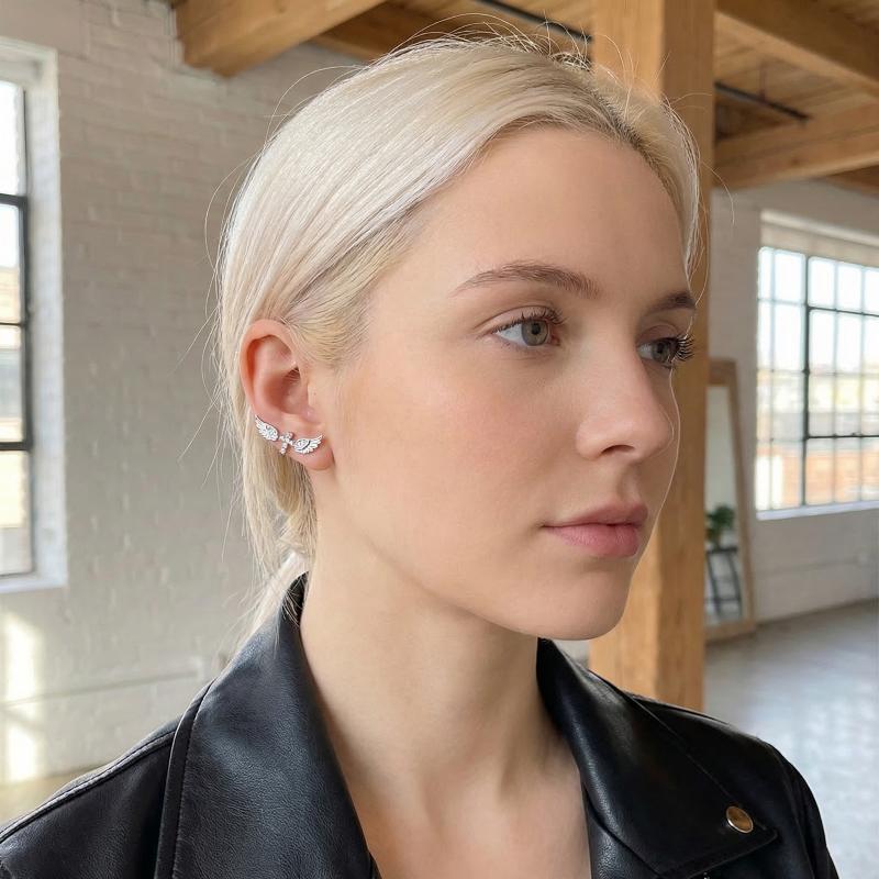 Luxury Lifestyle Party - Angel Wings Cross Earrings Luxury Vintage