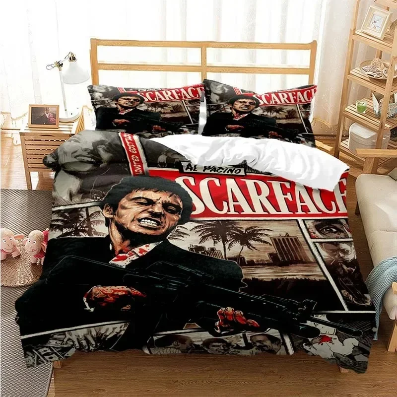 Linen Duvet Cover - Tony Montana Scarfaces Printed Bed Set