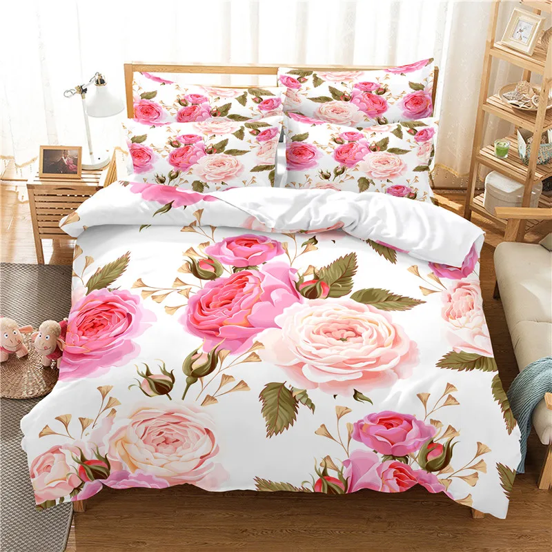 Flowers Bedding Set Duvet Cove - Linen Duvet Cover ulasan dan harga