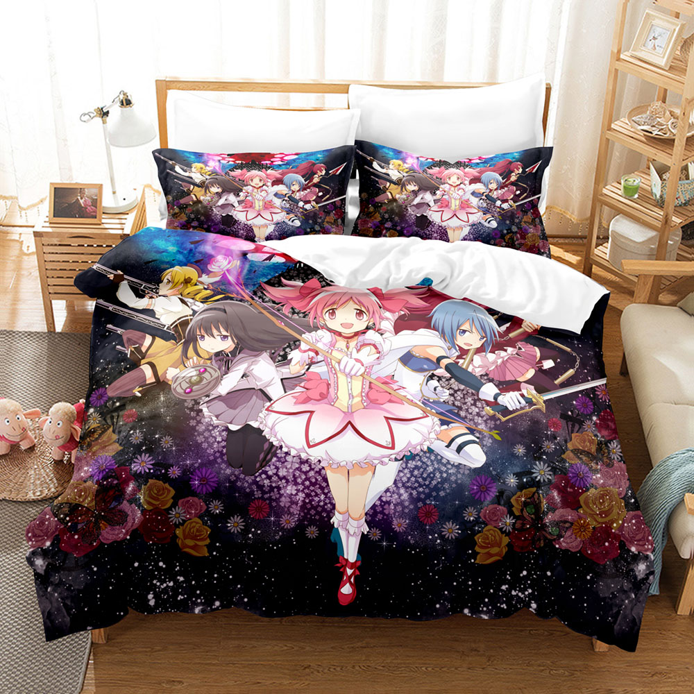 Kawaii Anime Puella Magi Madok - Linen Duvet Cover ulasan dan harga