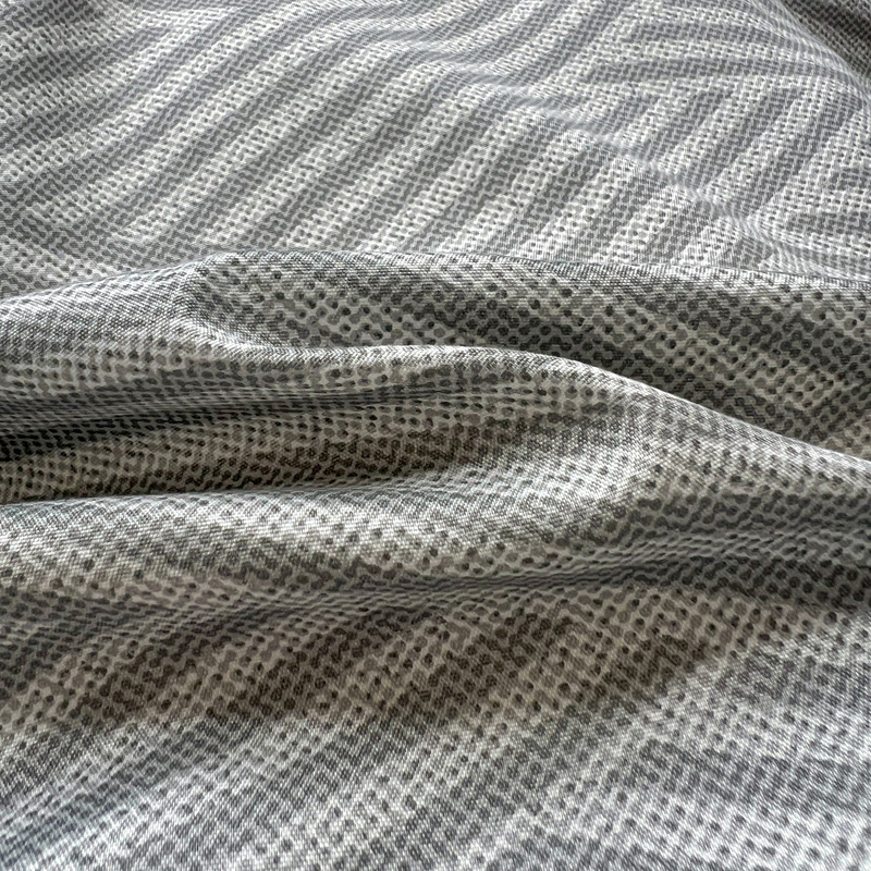 4PC Grey Geometric Bedding Set - Linen Duvet Cover ulasan dan harga