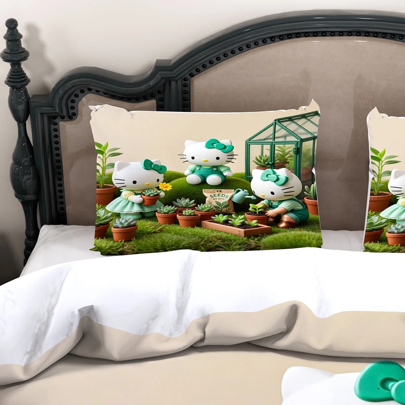 Cartoon Hello Kitty Duvet Cove - Linen Duvet Cover ulasan dan harga