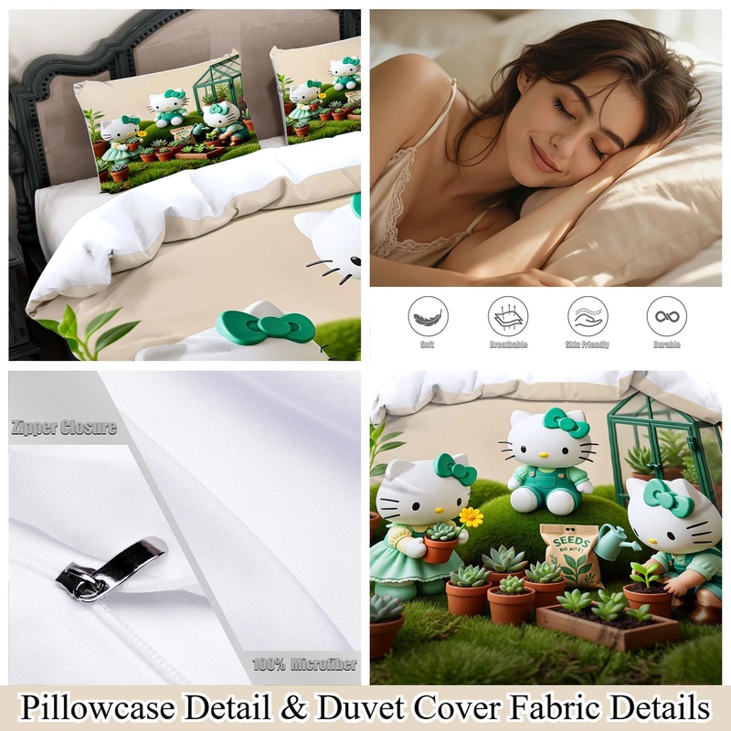 Cartoon Hello Kitty Duvet Cove - Linen Duvet Cover ulasan dan harga
