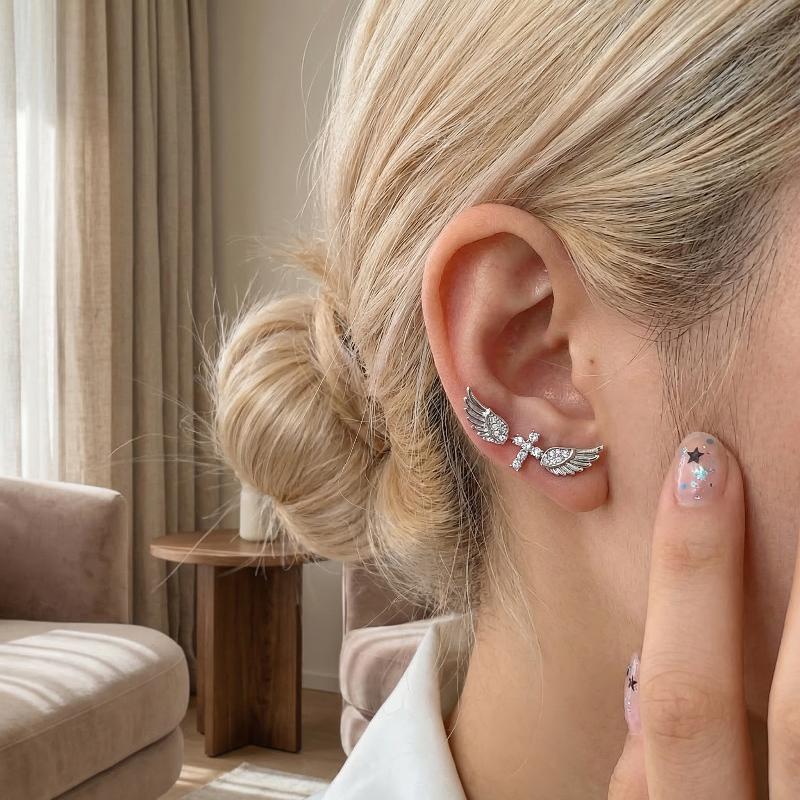 Angel Wings Cross Earrings Lux - Luxury Lifestyle Party ulasan dan harga