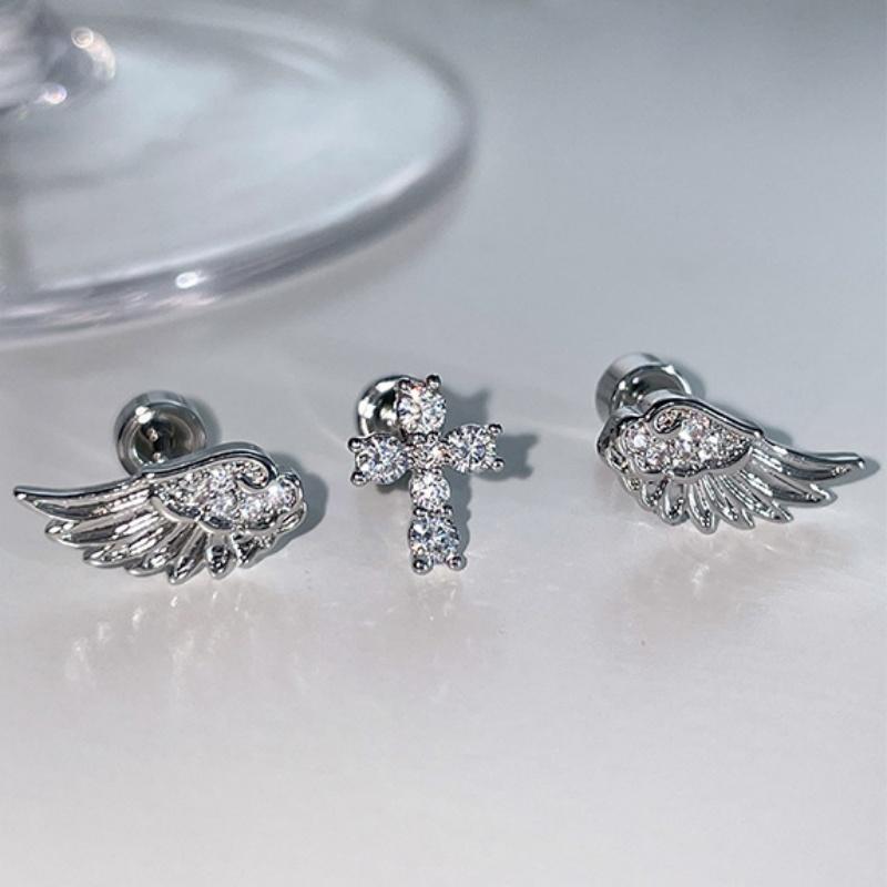 Angel Wings Cross Earrings Lux - Luxury Lifestyle Party ulasan dan harga