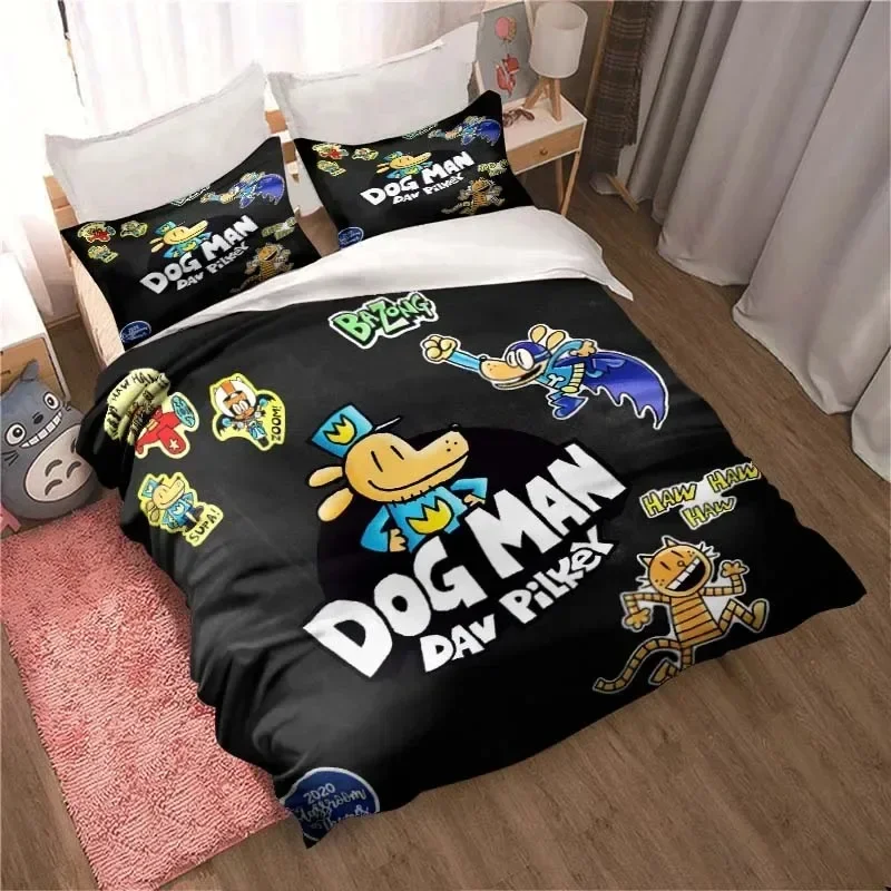 DOG MAN Cute Cartoon Pattern P - Linen Duvet Cover ulasan dan harga