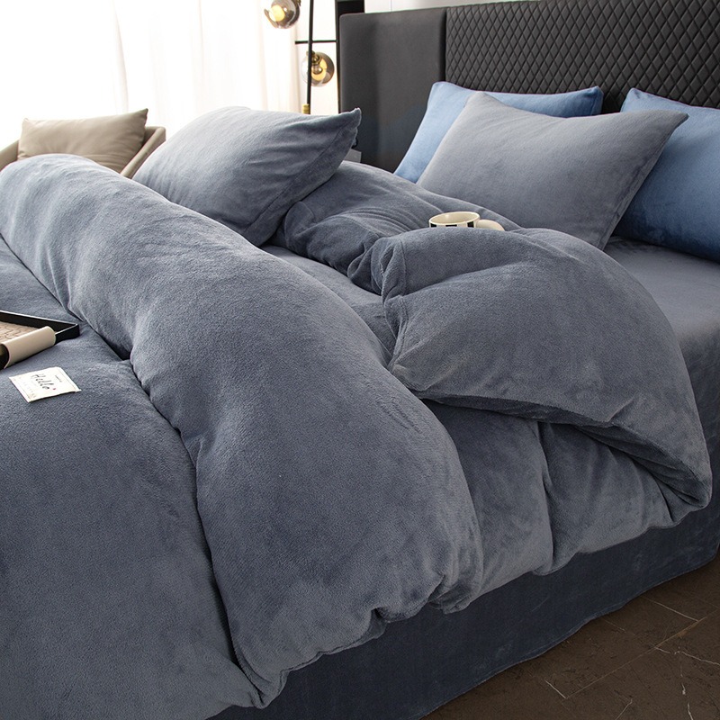 Thickened Milk Velvet Four-Pie - Linen Duvet Cover ulasan dan harga