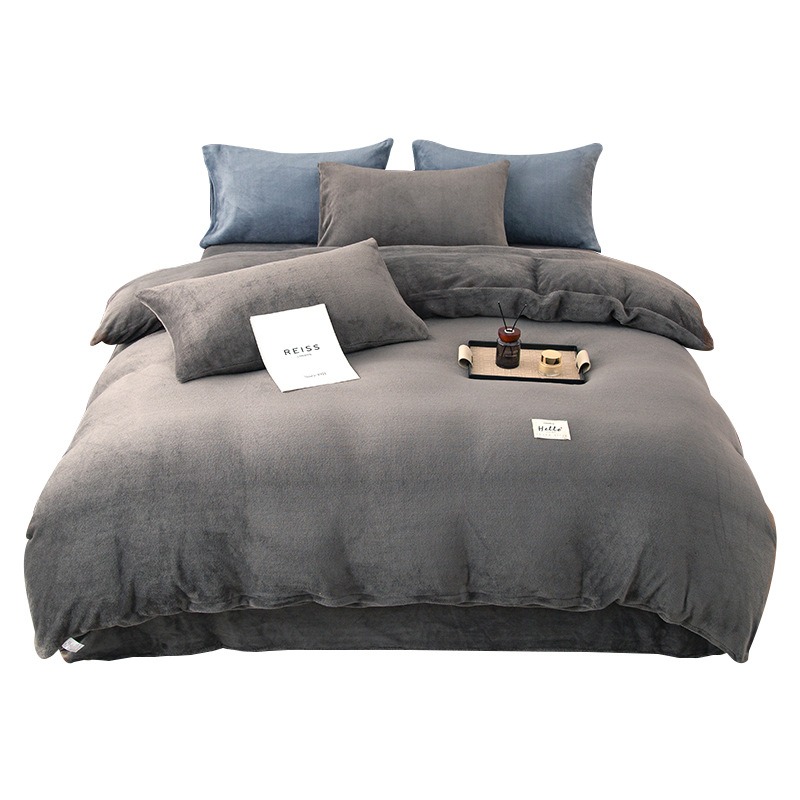 Thickened Milk Velvet Four-Pie - Linen Duvet Cover ulasan dan harga