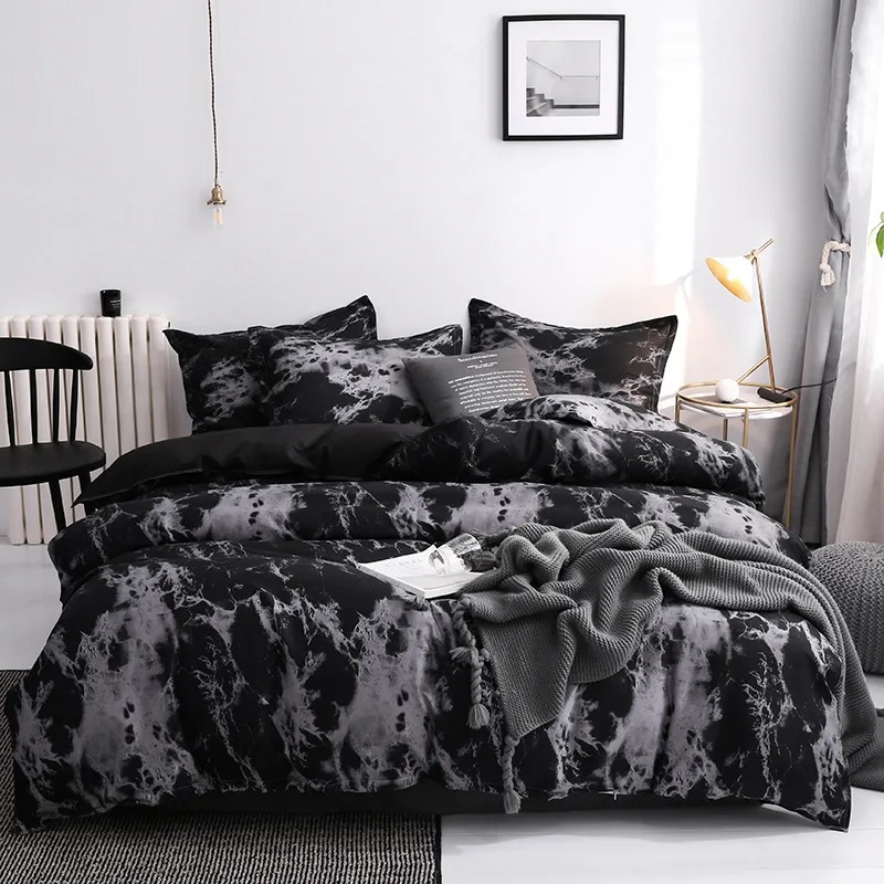 Luxury Black Bedding Comforter - Linen Duvet Cover ulasan dan harga