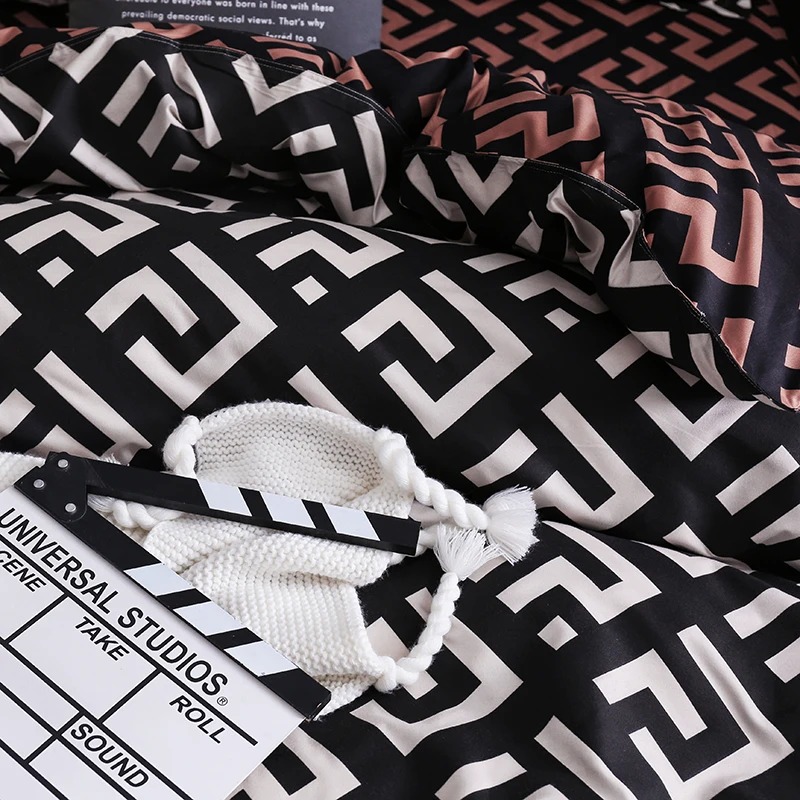 Luxury Black Bedding Comforter - Linen Duvet Cover ulasan dan harga
