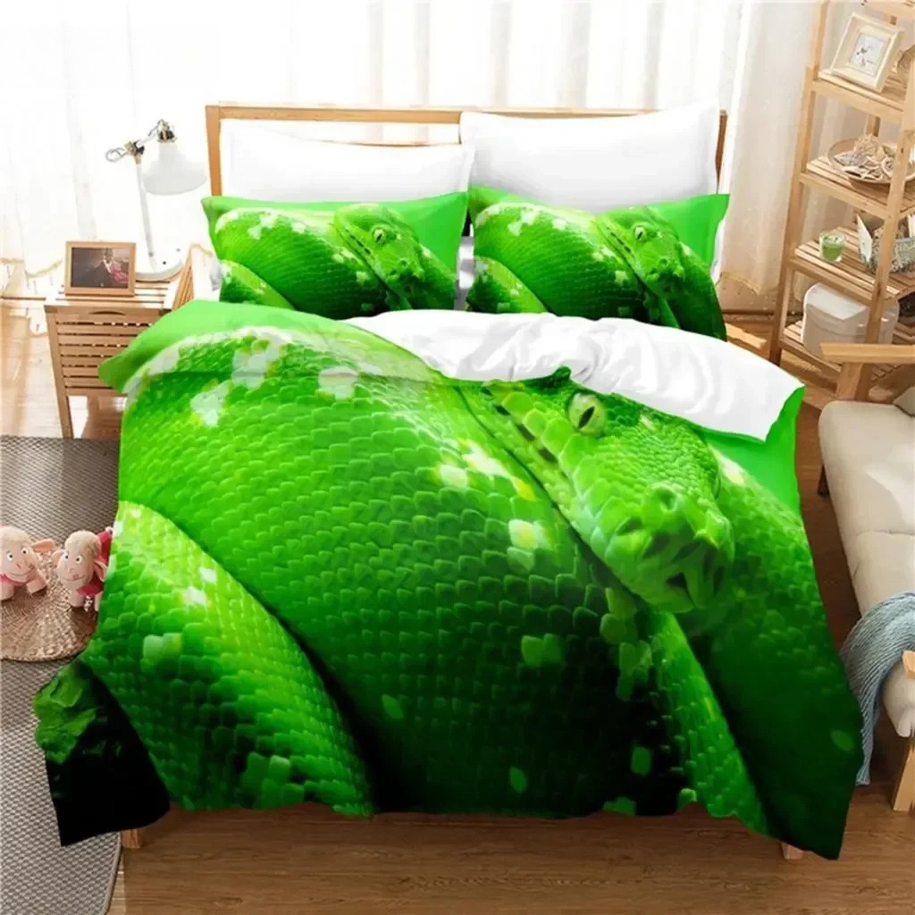 Green Snake Bedding Set Duvet  - Linen Duvet Cover ulasan dan harga