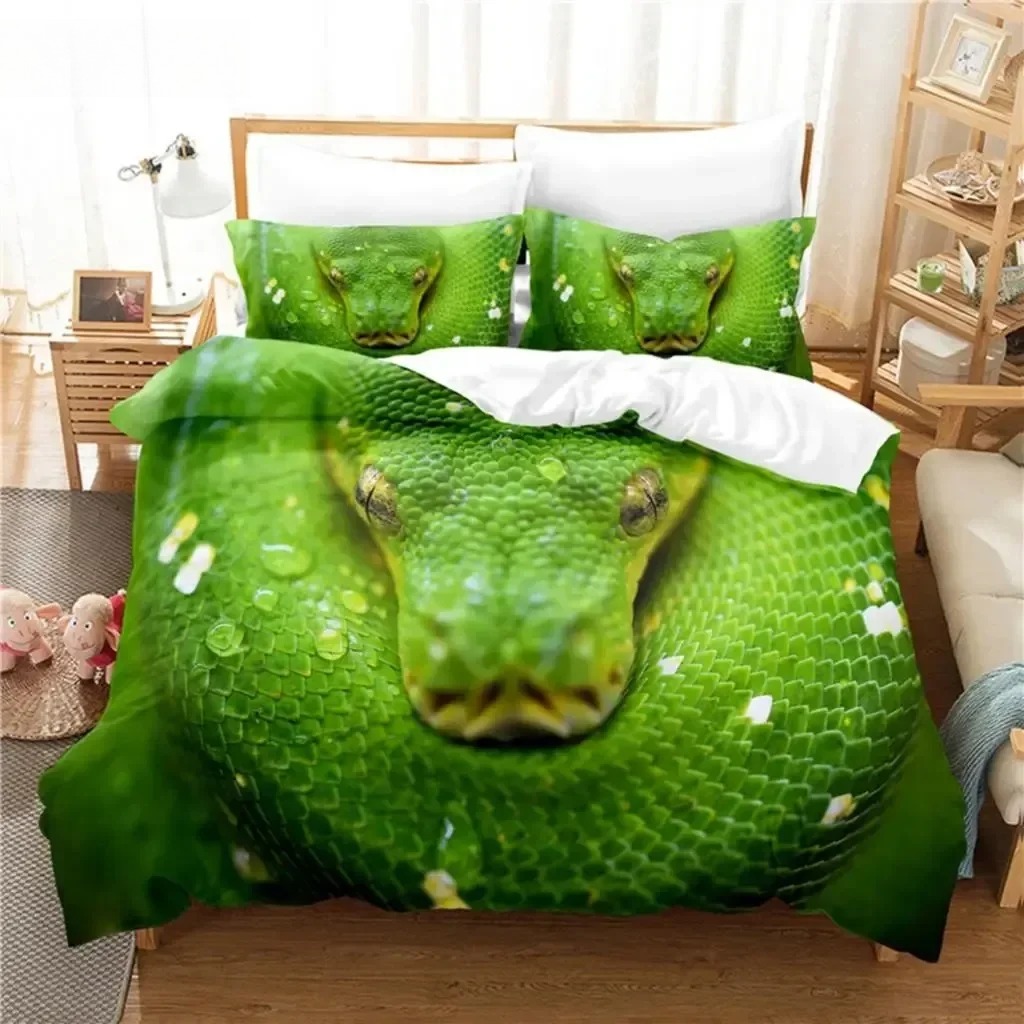 Green Snake Bedding Set Duvet  - Linen Duvet Cover ulasan dan harga