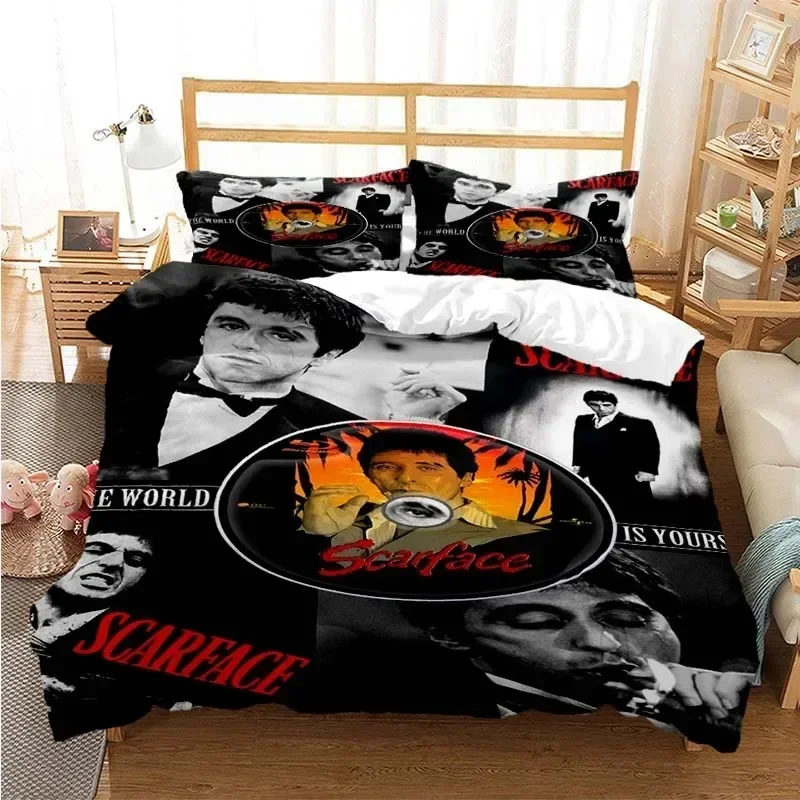 Tony Montana Scarfaces Printed - Linen Duvet Cover ulasan dan harga