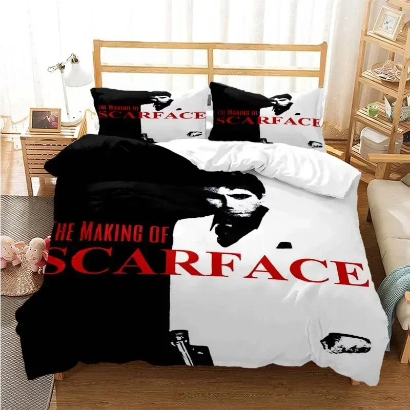 Tony Montana Scarfaces Printed - Linen Duvet Cover ulasan dan harga